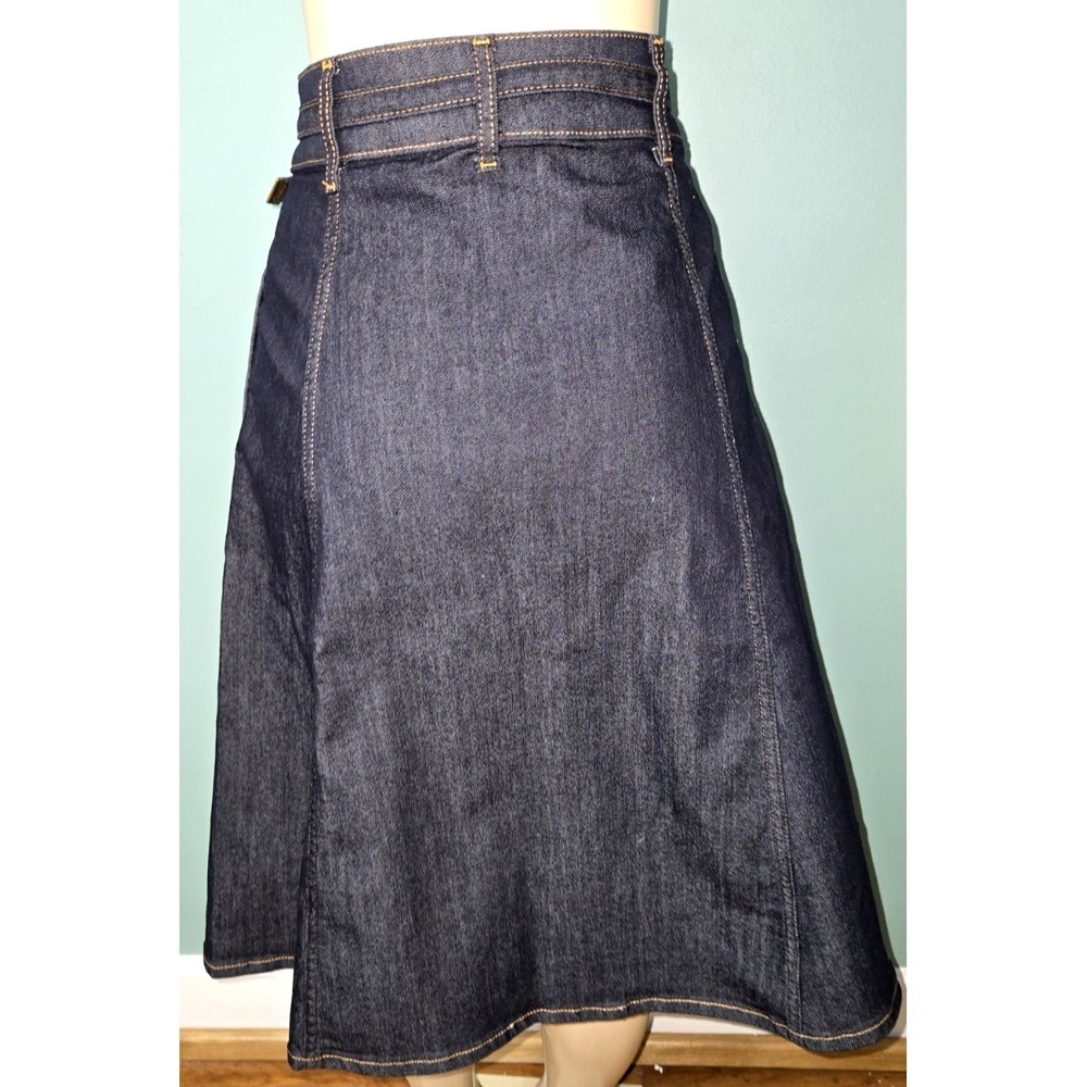 Anthropologie Pilcro Snap-Front Belted Denim Midi Skirt Size 0 NWT - Picture 3 of 5
